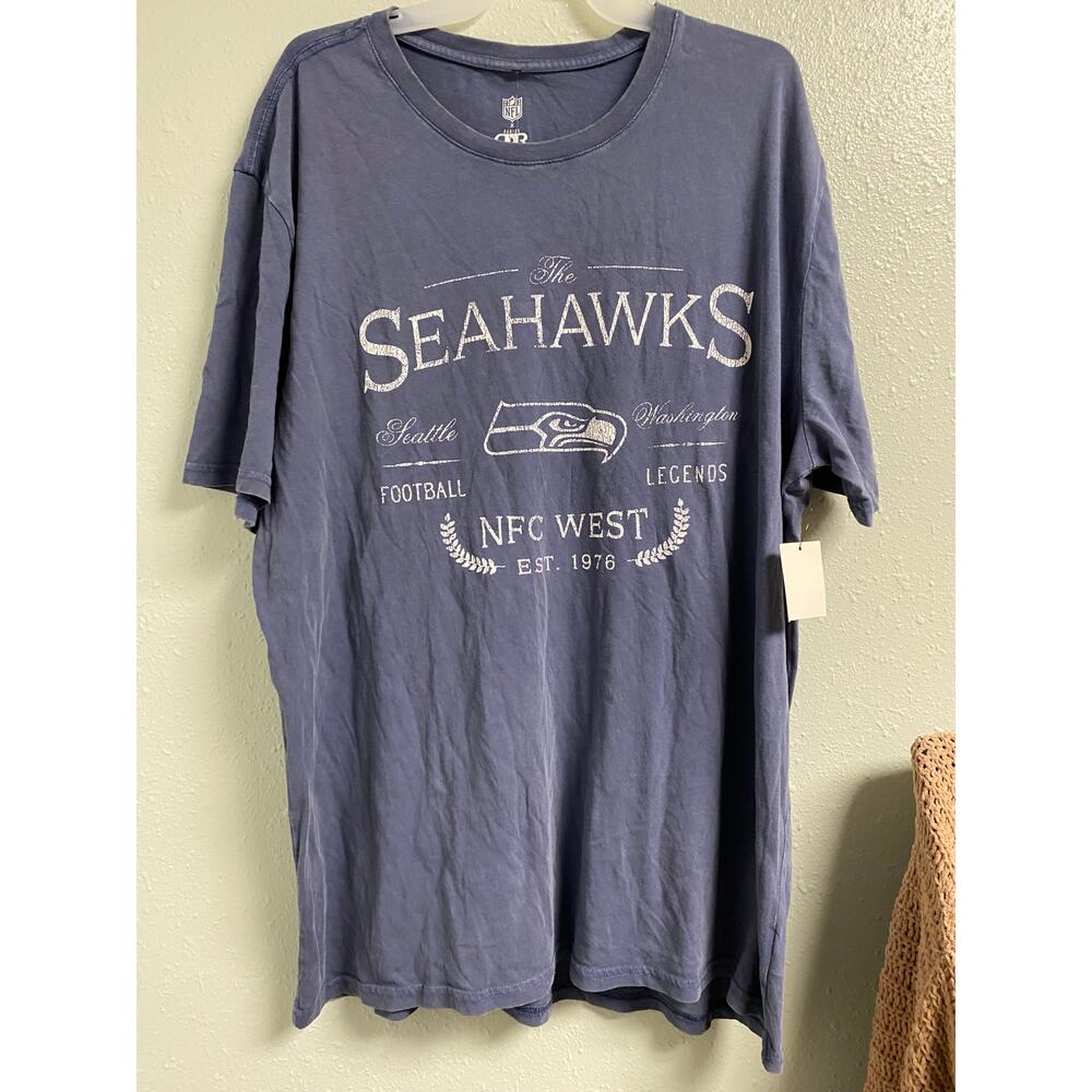 NFL Fanatics Darius Rucker Seahawks Tshirt- Distressed Blue- XL- NEW-NN